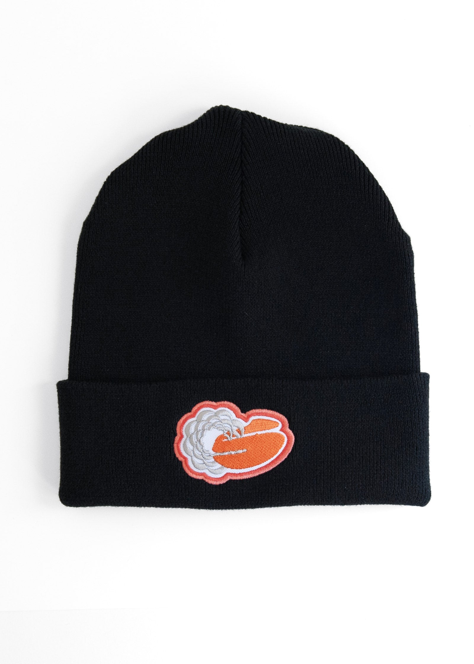 帽子 mainstory beanie dark chocolate Charcoal Leather Patch Knit Beanie - O & G